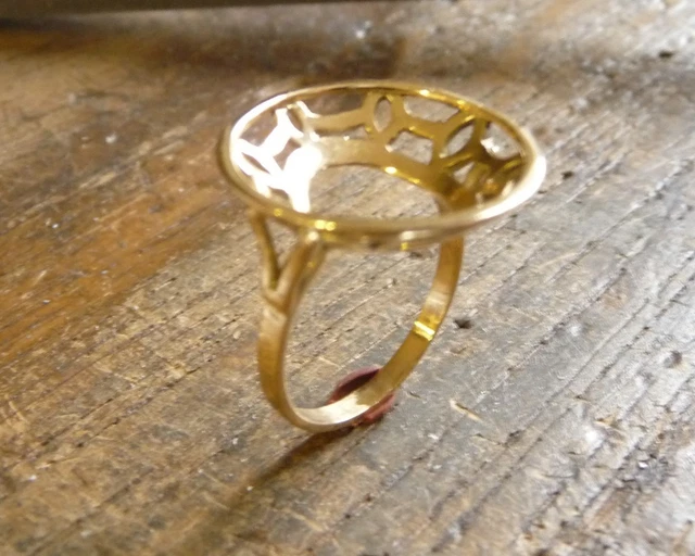 Monture Bague En Or 9 Carats Pour Pièce 10 Francs Or - Style Plume Avec 6 Griffes - Neuf étiqueté