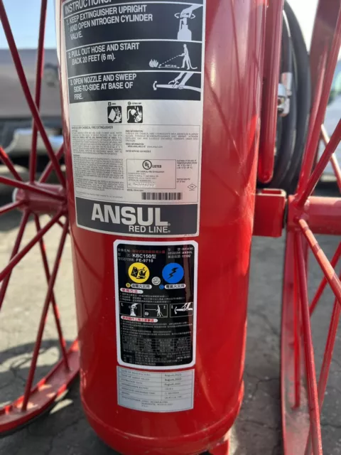 Ansul 125 Lb Fire Extinguisher Purple-k wheeled wheels nitrogen large potassium
