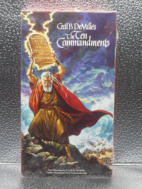 CECIL B. DEMILLE'S The Ten Commandments Heston 2 Tape Set VHS New ...