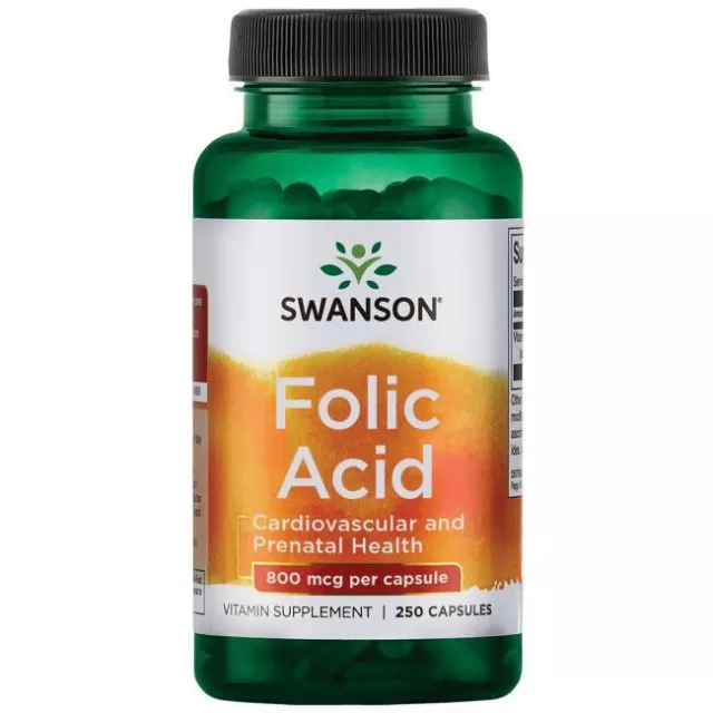 Swanson Folic Acid 800 mcg - 250 capsules