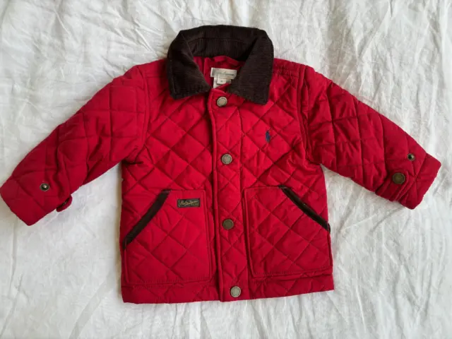 Ralph Lauren Baby Red quilted jacket 6-9 months