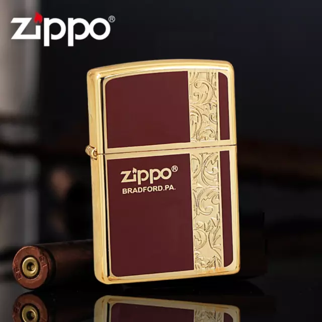 Zippo Venetian Design Both Sides Etching Gold Plating Japan Limited Oil  Lighter