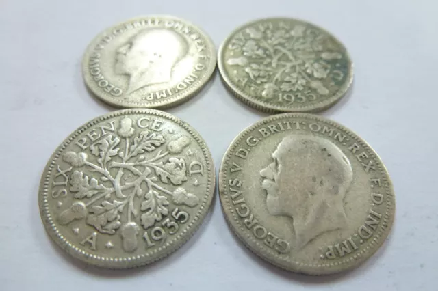 King George V Sixpence 1918,1920,1921,1922,1923,1927, 1929-select your year/coin