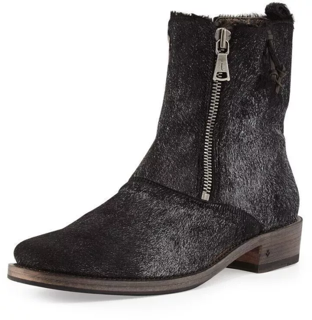 $898 John Varvatos Pony Hair Parisian Double-Zip Boots 2