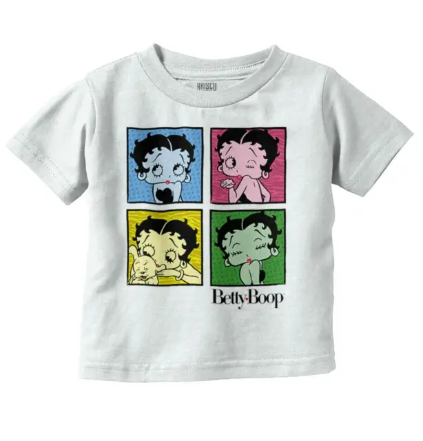 Betty Boop Vintage Retro Collage Cartoon Toddler Girl Youth T Shirt For Kids