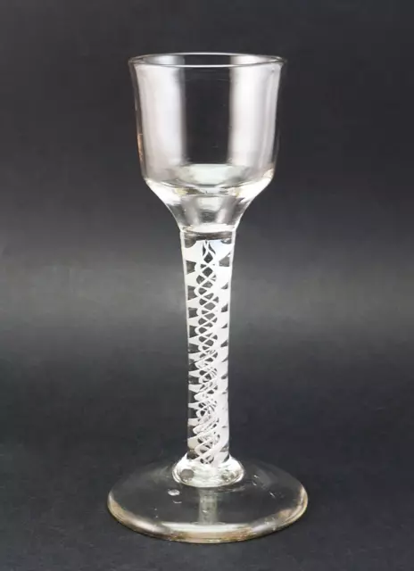 c1770, ANTIQUE 18thC GEORGIAN GEORGE III DSOT OPAQUE TWIST OGEE WINE GLASS