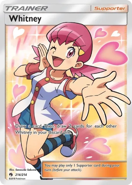 Whitney - 214/214 - Pokemon Lost Thunder Sun & Moon Full Art Ultra Rare Card NM