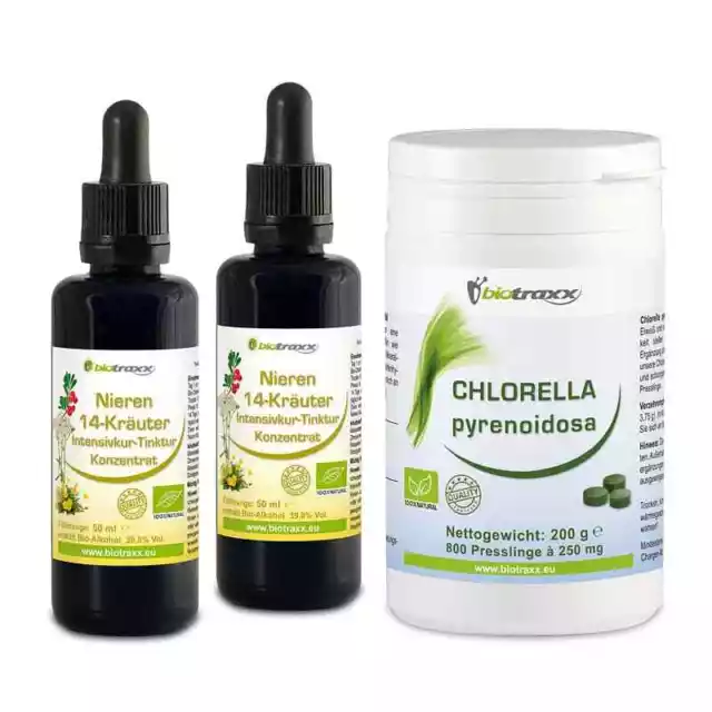 Paquete de limpieza del riñón y la vejiga:2 X de tintura y 200g de Chlorella