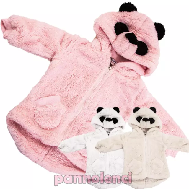 Felpa bimba bimbo cappuccio orecchie pelliccia giacca PANDA kawaii nuova GNA-513