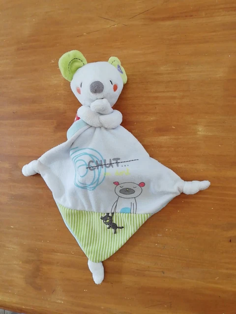 Doudou Pommette Souris Blanc Vert Mouchoir Bleu Rouge Pois Ours Chut on dort