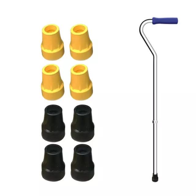 Set of 4 22mm Cane Tips Crutches Pads Replacement