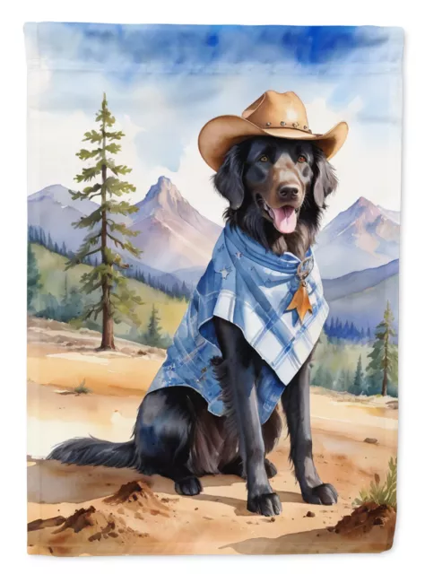 Flat Coated Retriever Cowboy Welcome Flag Canvas House Size DAC5900CHF