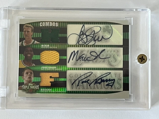 2007 Topps Triple Threads Jersey Autos -Barry, Magic Johnson, Larry Bird 13/18 2007 Topps Triple Threads Jersey Autos -Barry, Magic Johnson, Larry Bird 13/18