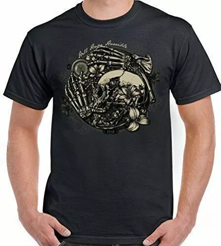 Teschio T-Shirt Motociclista Tatuaggio Moto Gotico Steampunk Hell Hope Orribile