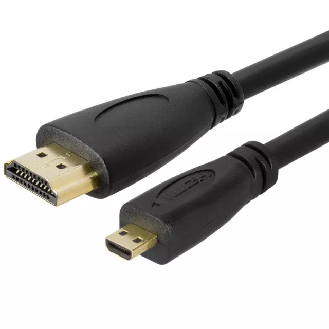 Haute Vitesse Plaqué Or Micro HDMI (Type D) Vers A) Cable-0.9m Tout Neuf