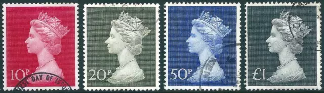 GB QE2 1970-1972  Machin large format  set of 4   SG 829-831b  USED