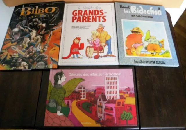 Lot De 4  Bd (Bidochon2/Guide Grands Parents/Deesses Des Elfes /Bilbo Livre 1