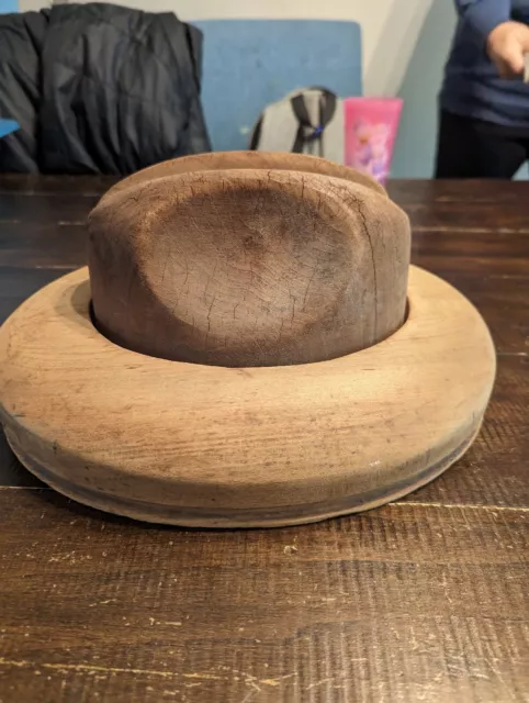Antique Wooden Wood Block Hat Mold Millinery Form. 7 1/8 212