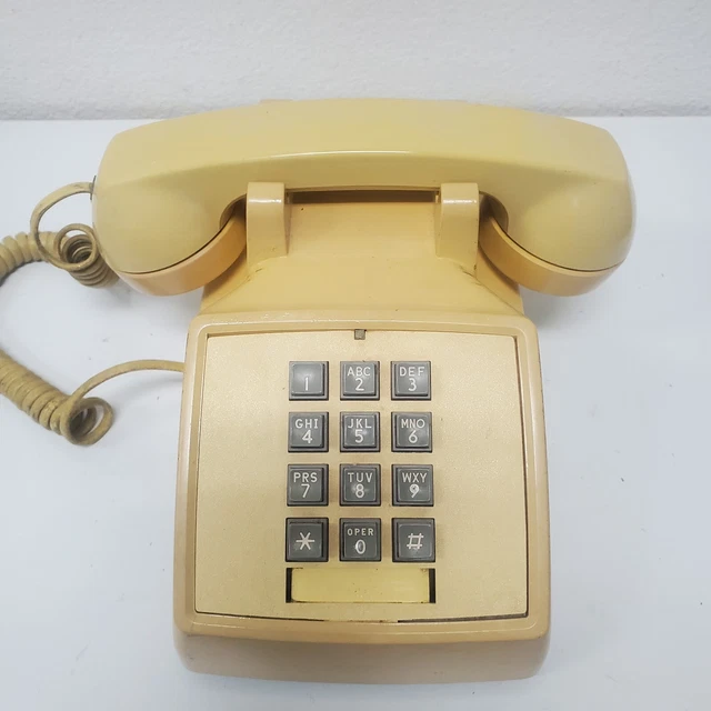 VINTAGE PACIFIC BELL System Western Electric Yellow Push Button Phone