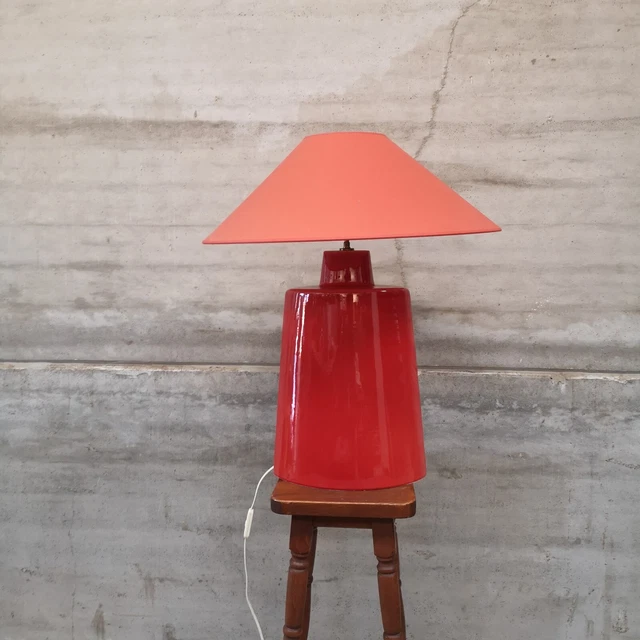 Lampe De Chevet Vintage Kostka, Multicolore, Années 1960, Céramique Et Métal
