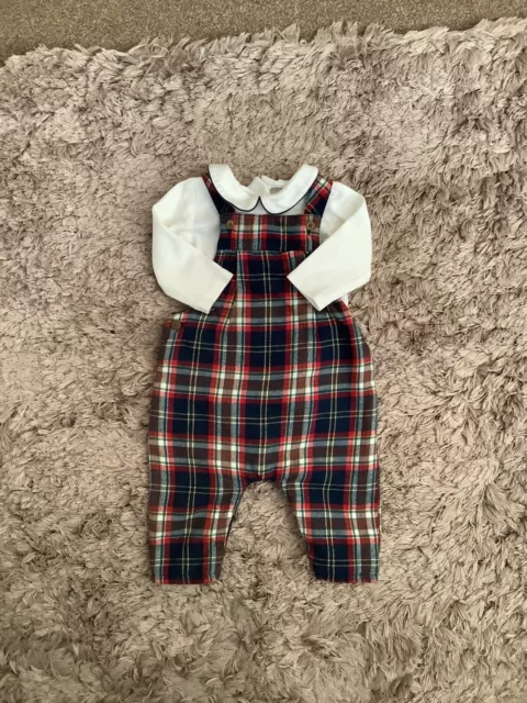 Next Baby Boys 3-6 Months Tartan Dungarees Outfit, Set, Bundle Combine Postage