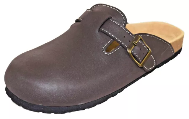 Soft-Clogs Pantoletten Leder-Soft-Fußbett Damen Herren  40,41,42,43,44,45,46,47