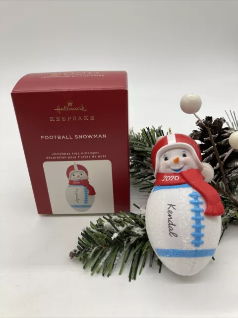 New Hallmark Ornament 2020 Football Snowman DIY Personalized Christmas NIP