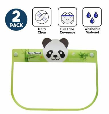 Kids Face Shield Safety Cover Guard Reusable Full Protection Visor Panda 2 Pack