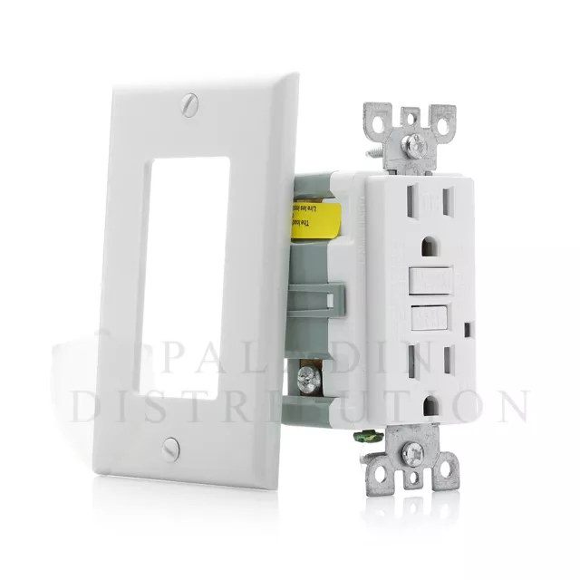 15A Amp GFCI GFI Tamper Resistant Safety Outlet Receptacle w/ LED - UL Listed TR