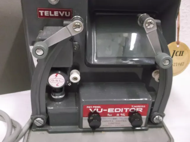 60er 70er Televu Vu-Editor 8mm Proyector de Películas Japón 60s 70s Vintage 3