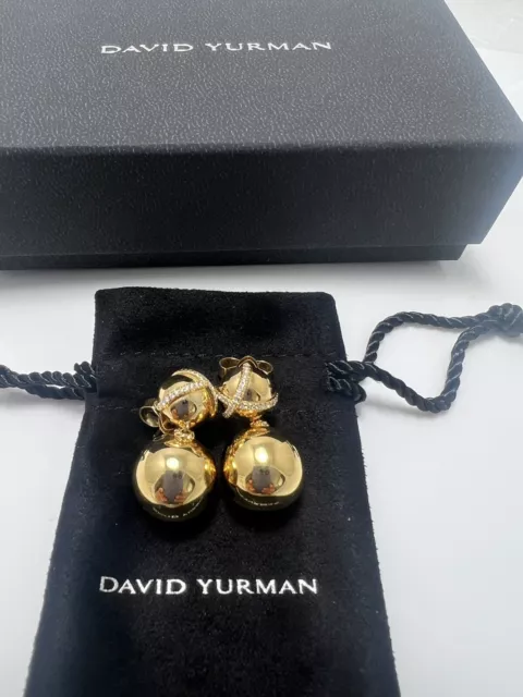 David Yurman 18K Yellow Gold Solari Diamond Drop Earrings