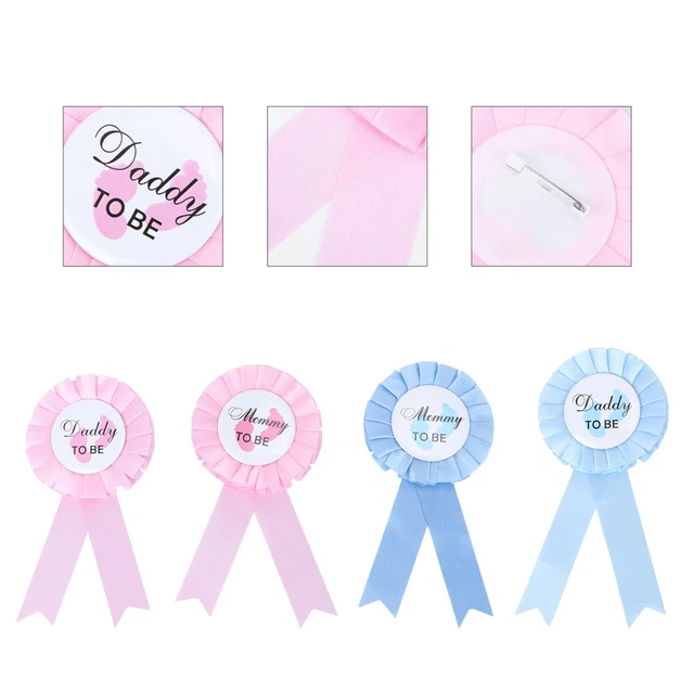 4 Pcs Gender Reveal Button Mom Gifta Poppa Gifts Tinplate