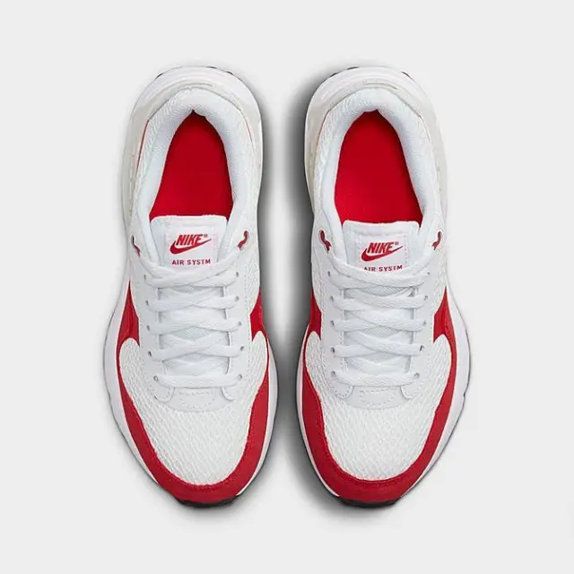 Big Kid's Nike Air Max SYSTM White/White-University Red (DQ0284 108) 3