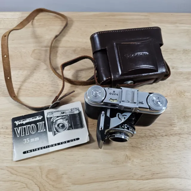 Cámara Voigtlander Vito II 35 mm con estuche, instrucciones - sin probar