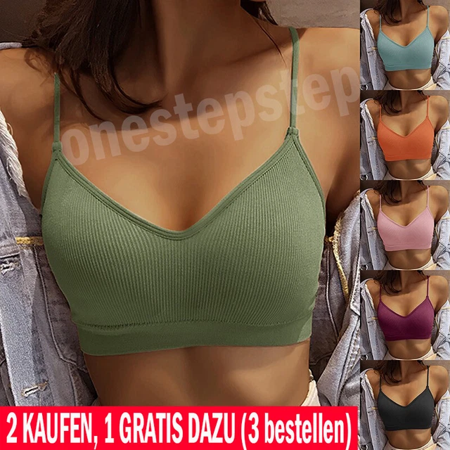 Damen Fitness BRA BH Bustier Top Sport Push Up BH Unterwäsche Bandeau
