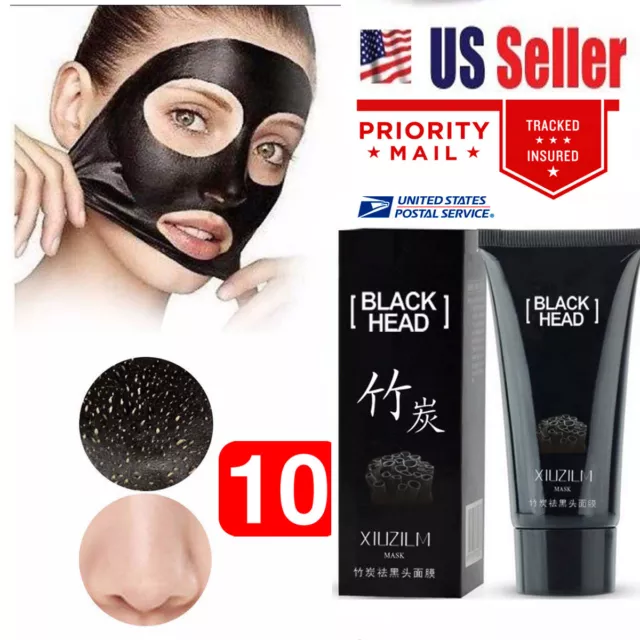 10 Tube XIUZILM Black Mask Face Blackhead Remover Mud Deep Cleansing Peel Acne