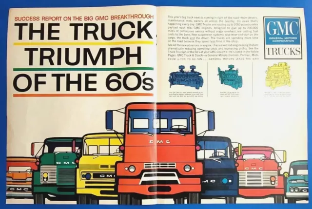 1960 GMC Trucks 2-page Vtg Magazine Print Ad The Truck Triumph Of The 60's