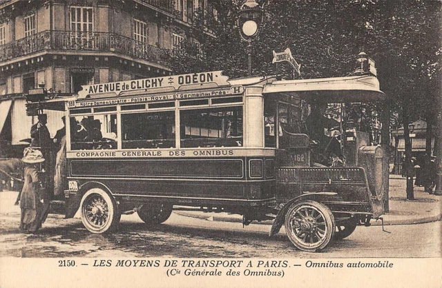 Cpa 75 Paris Les Moyens De Transport A Paris Omnibus Automobile