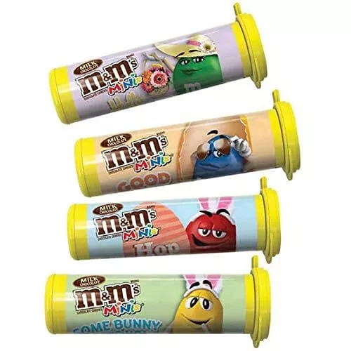 Mars (4) M&M's Minis Tubes Candy Containers-Easter Edition Set -Green, Blue, Red