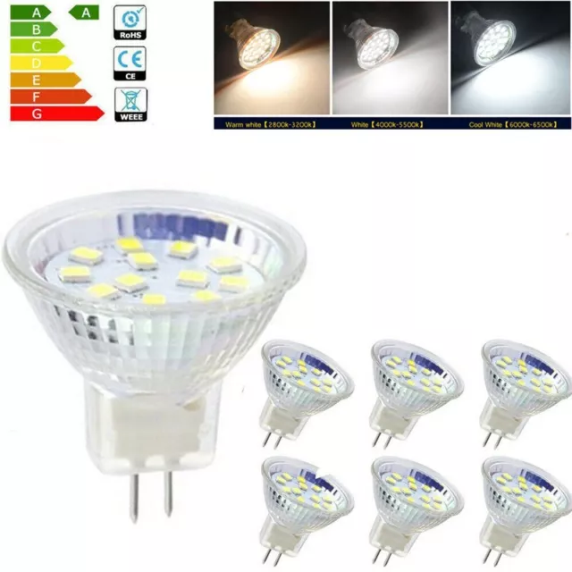 DC 12V White Lamp Bi-Pin Light MR11 LED 3W Equivalent Spotlight Warm 2W Bulb