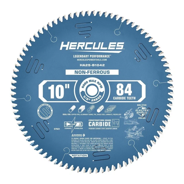 Métra de corte Hércules 10 in., 84T laminado/plástico/metal no ferroso 57941