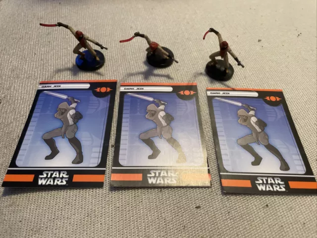 3x Star Wars Miniatures Dark Jedi - Sith - Champions Of The Force - 7/60