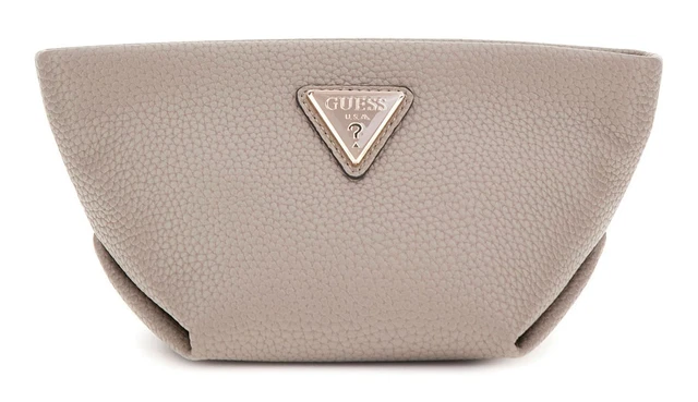Trousse De Maquillage GUESS Wilder Large Top Zip - Marron - Neuf