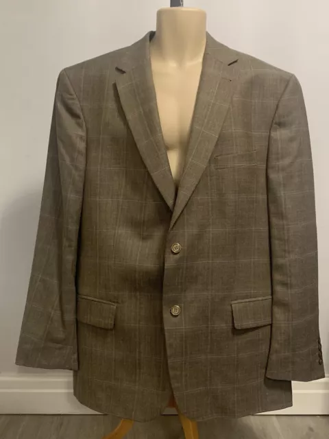 Blazer Giacca Uomo MARIO BARUTTI UK 48R Finestra Seta Lino Lana Cappotto Sportivo
