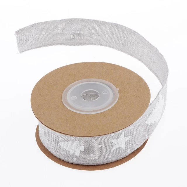 1 Rolle/10m Weihnachten Ripskorn Satinband Geschenkverpackung Weihnachtsdekor grau 4