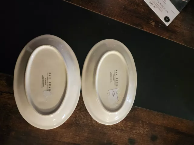 RAE DUNN MAGENTA GOBBLE GOBBLE Oval Appetizer Plate Dish SET OF 2 ...