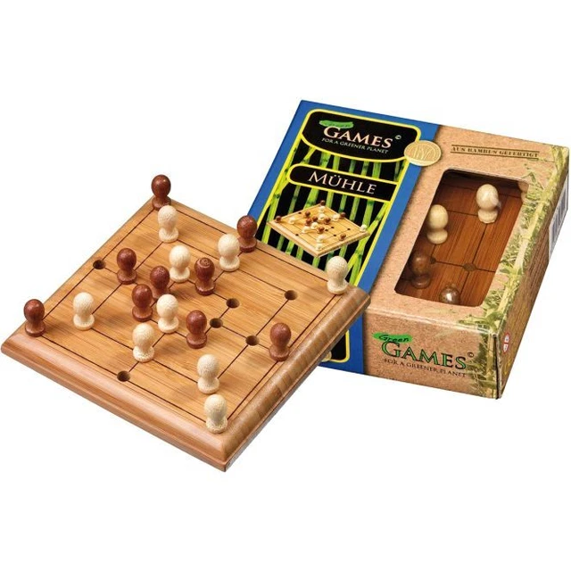 Mühle. Reisespiel aus Bambus.