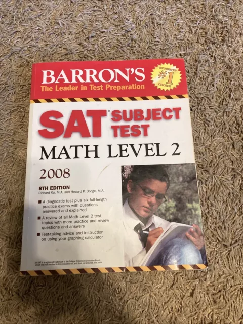 Barrons SAT Subject Test Math Level 2, 8th Edition - Paperback - GOOD