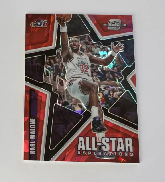 2020 Contenders Optic All-Star Aspirations Red Cracked Ice Prizm Karl Malone HOF