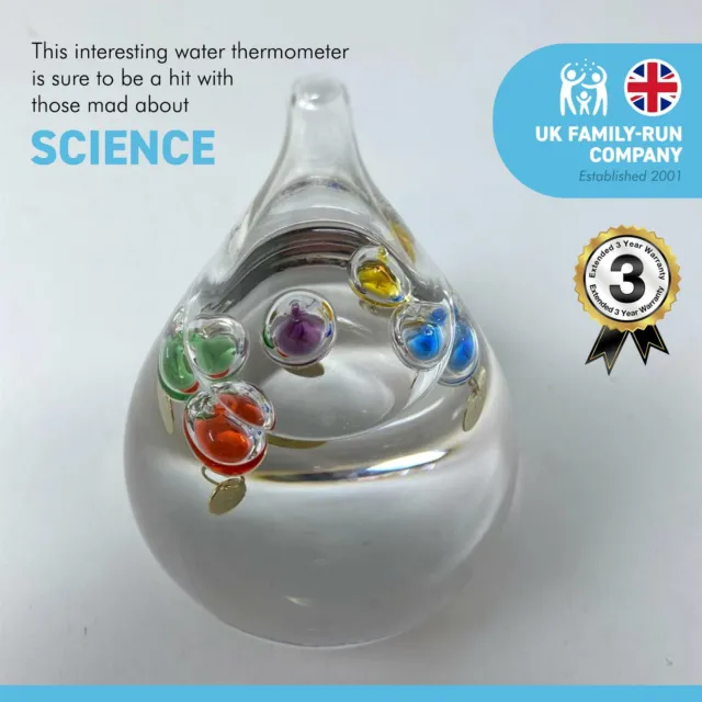 Free standing tear drop Galileo thermometer 2